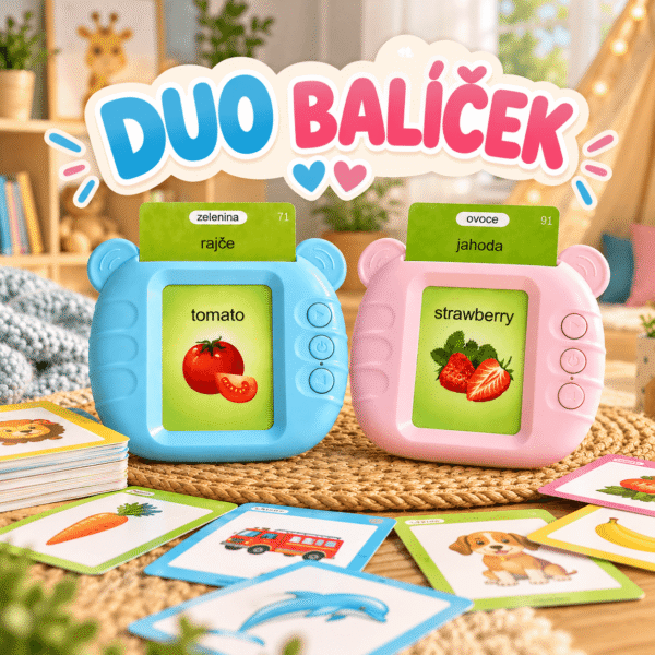 DUO balíček – modrá + růžová česko-anglická zvuková vzdělávací hra pro děti